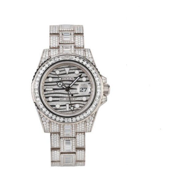 中古95新】ロレックスグリニッジ型IIシリーズ116769TBR-74779B腕時計18Kプラチナドリル自動機械男性